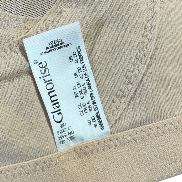GLAMORISE womens tan wirefree front closure style CN783 unpadded bra NWOT - Picture 4 of 9